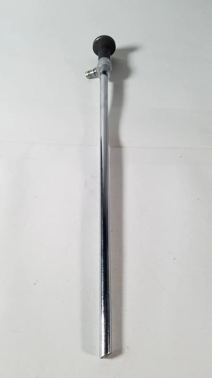 Silver metallic linvatec 757830 degree laparoscope a1261 with black rubberized handle and threaded metal fittings