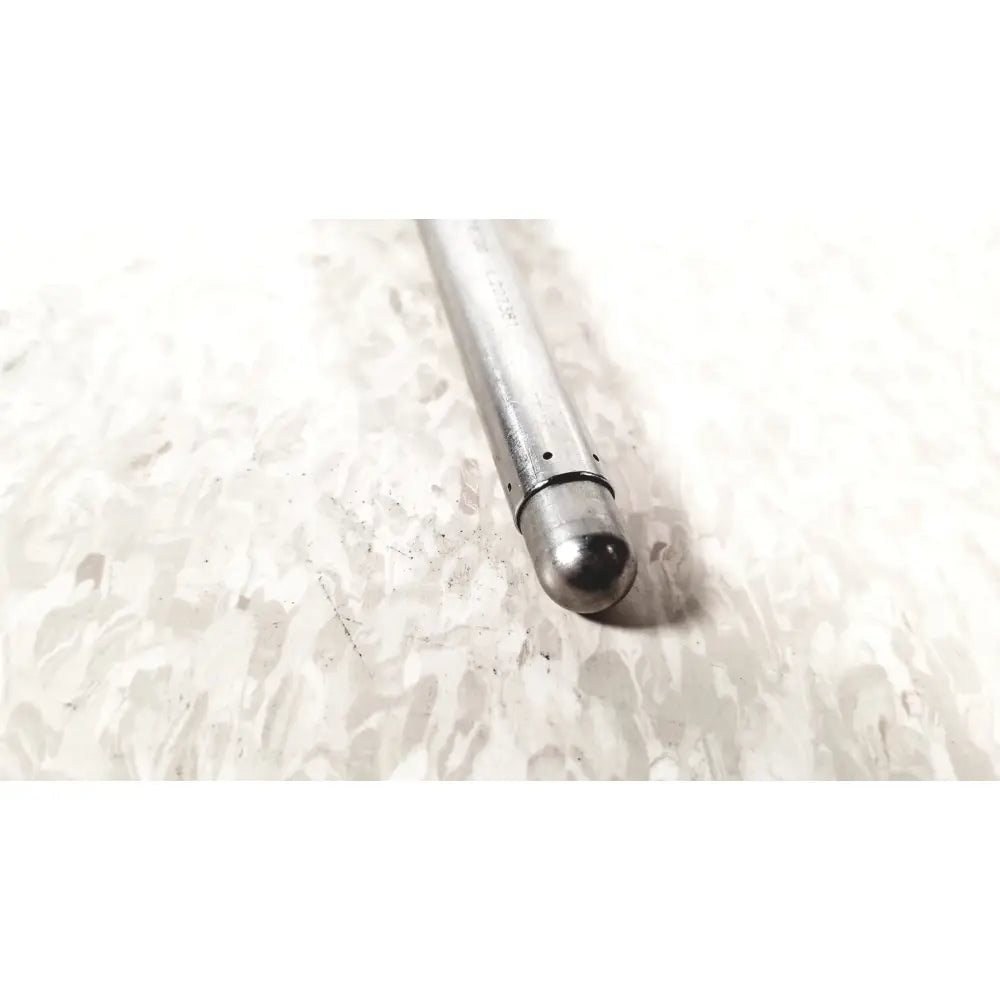 Silver metallic camshaft with polished spherical tip and evenly spaced holes for linvatec conmed hasson laparoscopic valve