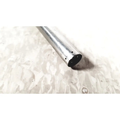 Silver metal hasson laparoscopic valve pipe with black-painted end and three holes linvatec conmed 118100 back side
