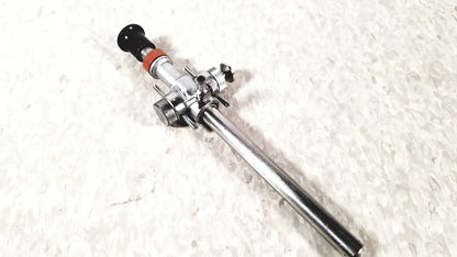 Silver surgical retractor with black and red accents for linvatec conmed hasson laparoscopic valve use