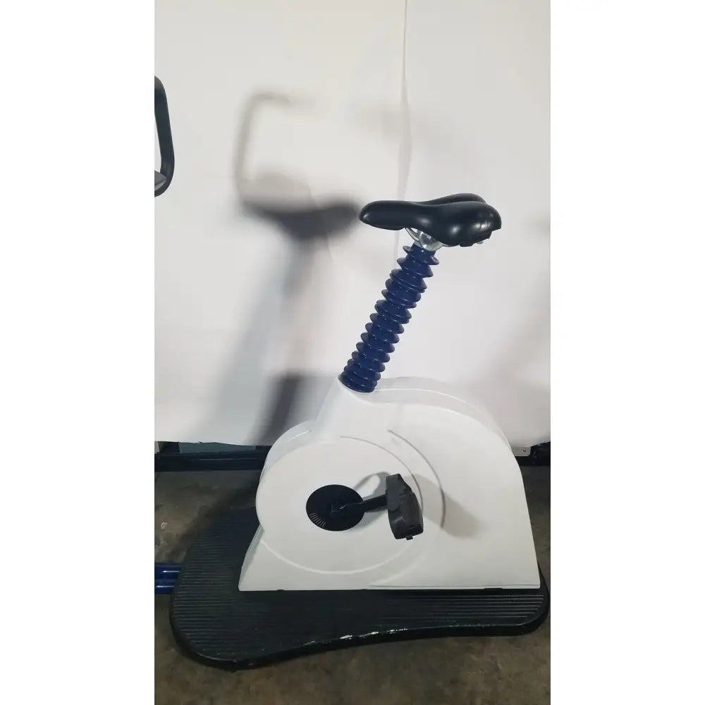 Lode corival 912900 white ergometer stress test bike with black seat and blue spring for stress test ecg diagnostics