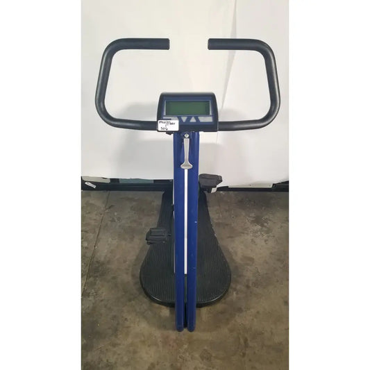 Lode Corival 912900 blue ergometer stress test cycle with black handlebars foot pedals and digital display for test ecg ekg