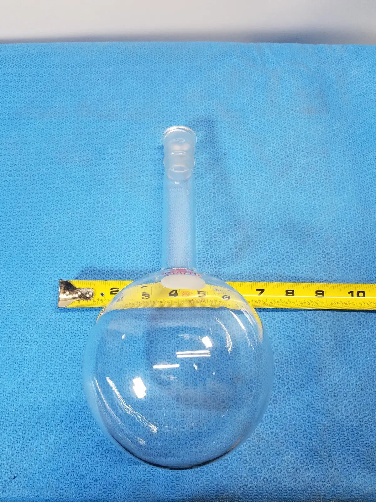 Ace Glass Long Neck Round Bottom Flask – Borosilicate Glass Laboratory Vessel (Vintage) Laboratory Glassware, second-hand product photo 2