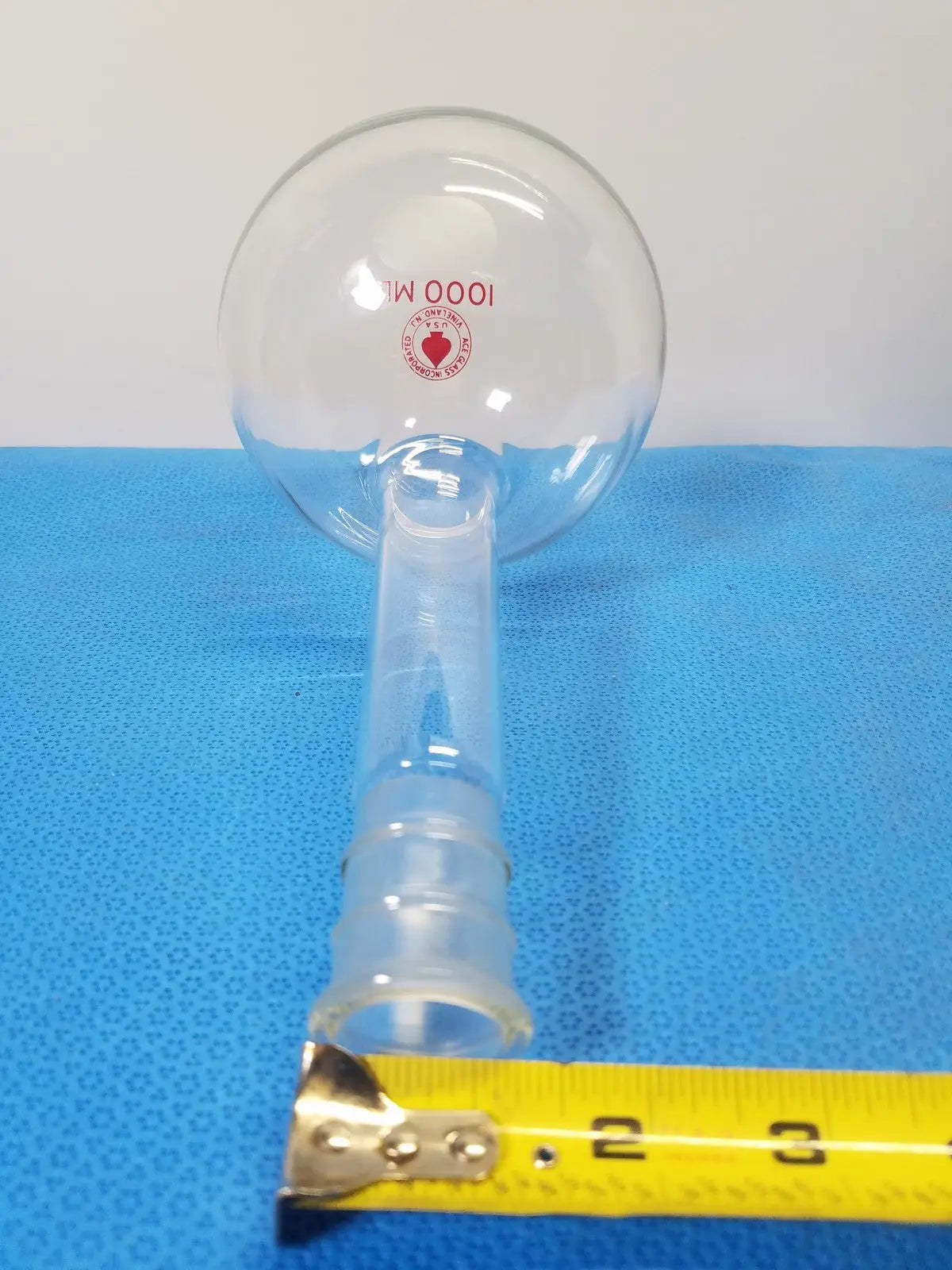 Ace Glass Long Neck Round Bottom Flask – Borosilicate Glass Laboratory Vessel (Vintage) Laboratory Glassware, second-hand product photo 6