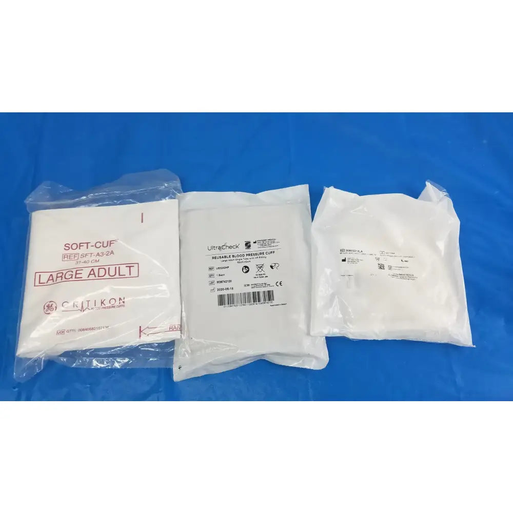 Critikon Ultracheck and Welch Allyn Lot - 3 Critikon Ultracheck and Welch Allyn Disposable Blood Pressure Cuffs Disposable Blood Pressure Cuffs, second-hand product photo 1