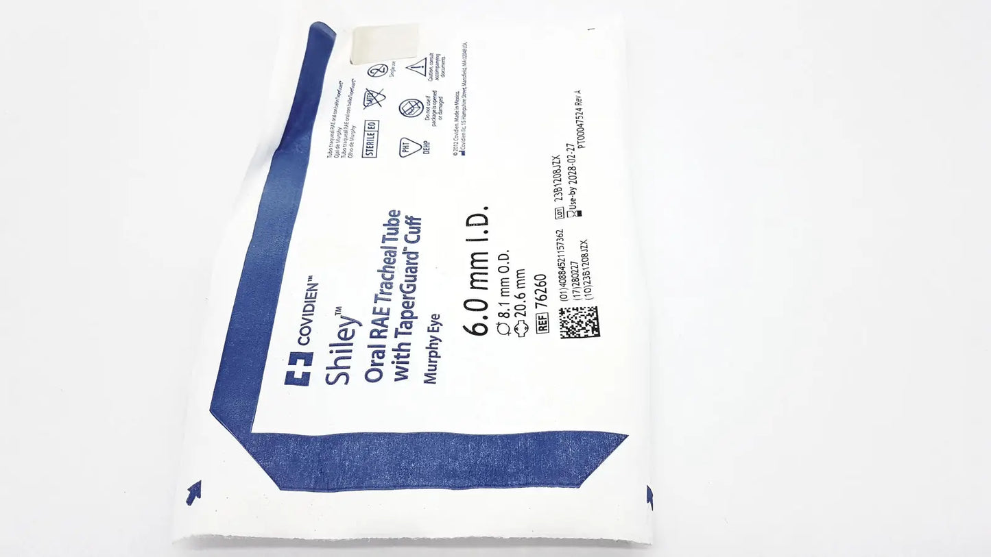 Covidien Lot of 10 COVIDIEN 76260 TaperGuard Evac Oral Tracheal Tube Murphy Eye 6mm Endotracheal Tube, second-hand product photo 2