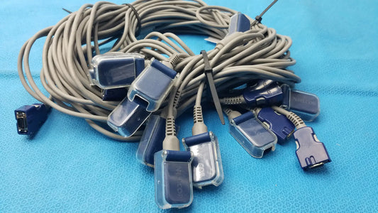 Reuse Medical Equipment LOT OF 10 GE Nellcor OxiMax SpO2 Interface Cable Vital Signs Monitor Accessories, second-hand product photo 1