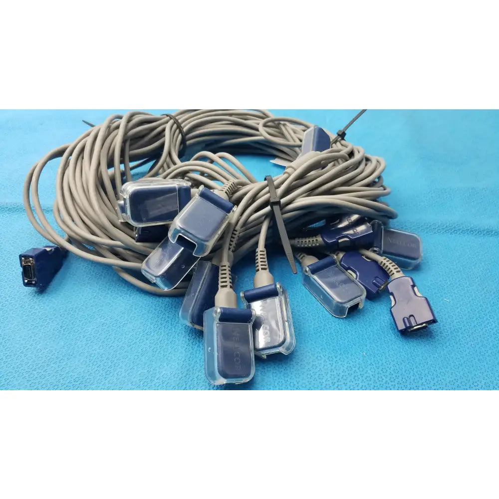 Reuse Medical Equipment LOT OF 10 GE Nellcor OxiMax SpO2 Interface Cable Vital Signs Monitor Accessories, second-hand product photo 1