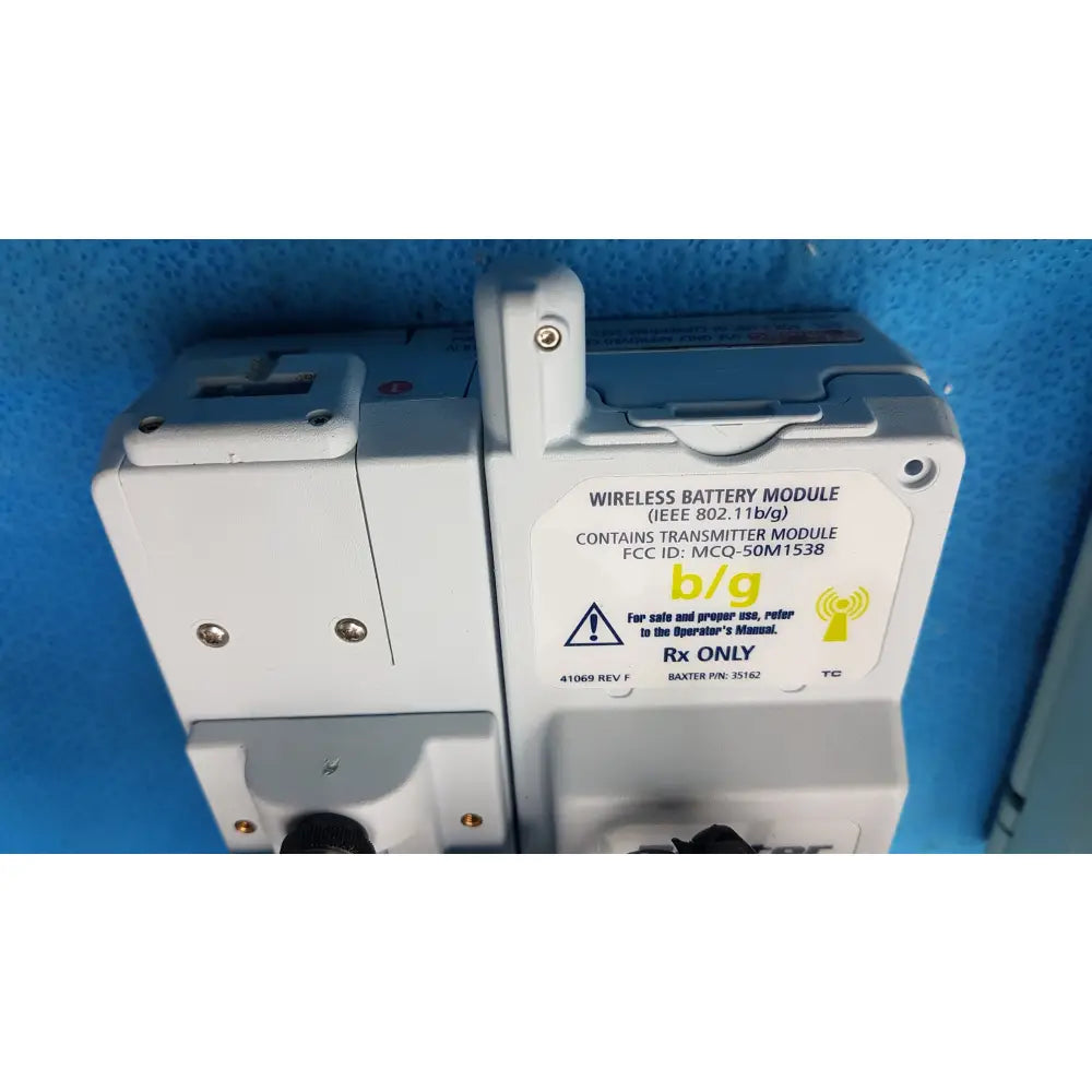 Lot of 2 Baxter Sigma Spectrum Infusion Pumps With AC Power Adapters P/N 35162 - Volumetric Large Volume Infusion Pump