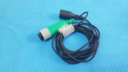 Lot of 2 d-ens-sup-q-cbl ensite x ep system catheter connector cables with green and black industrial power cords for reuse medical equipment
