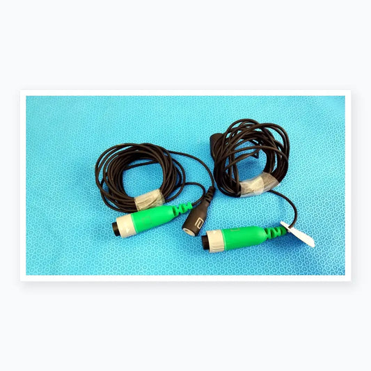 Lot of 2 D-ENS-SUP-Q-CBL EnSite X EP system catheter connector cables with black and green coils and durable plastic connectors for reuse medical equipment