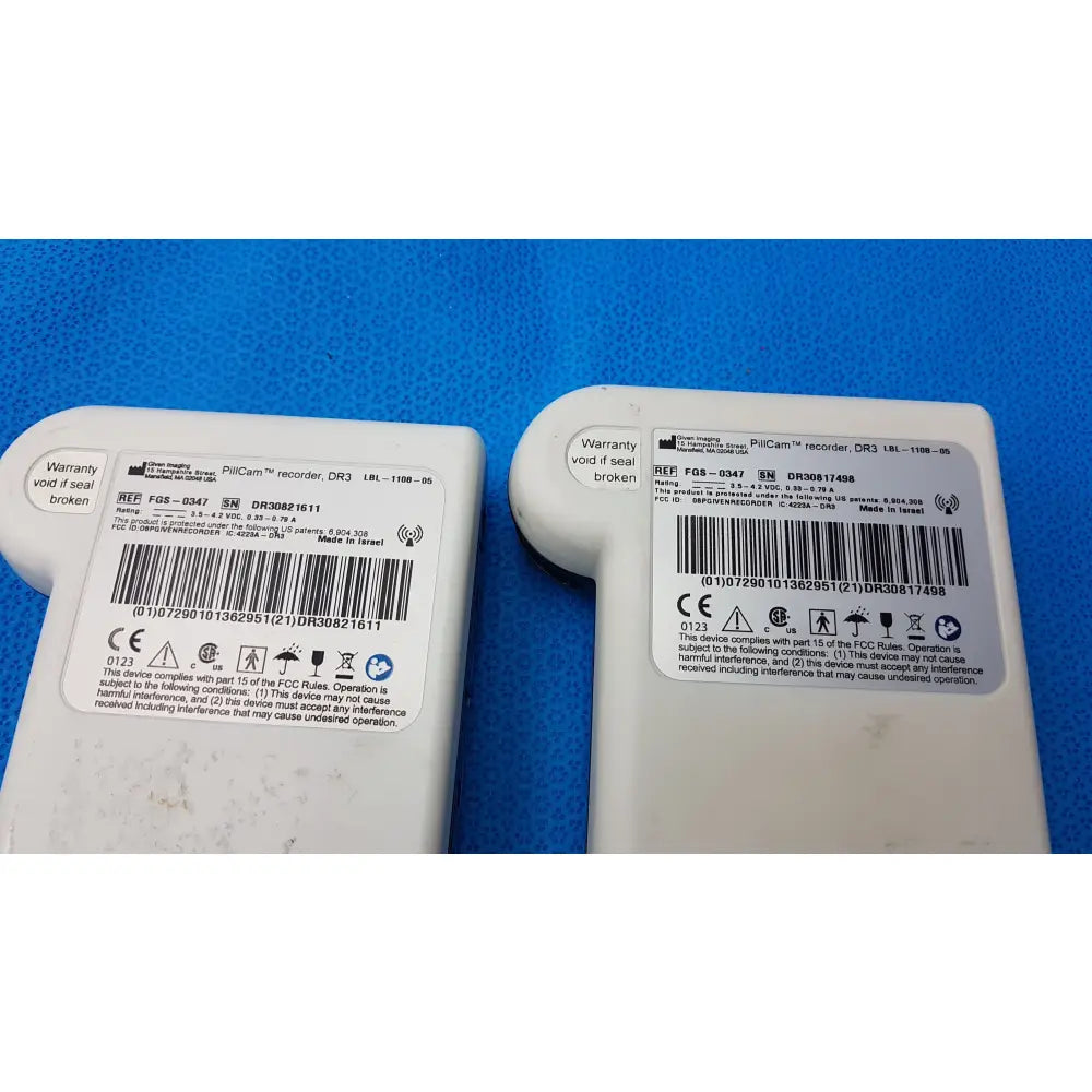 Lot of 2 Given Imaging DR3 PillCam Recorder Ref FGS-0347 - Capsule Endoscopy Recorder