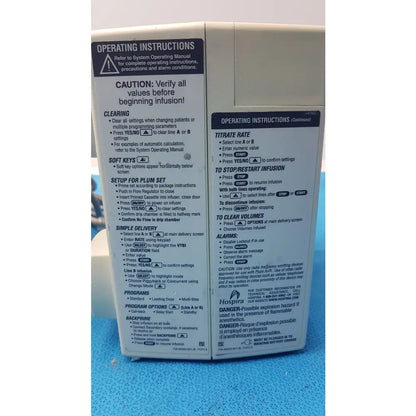 Lot of 2 Hospira Plum A+ Infusion pumps - Volumetric Single-Channel Dual-Line Infusion Pump