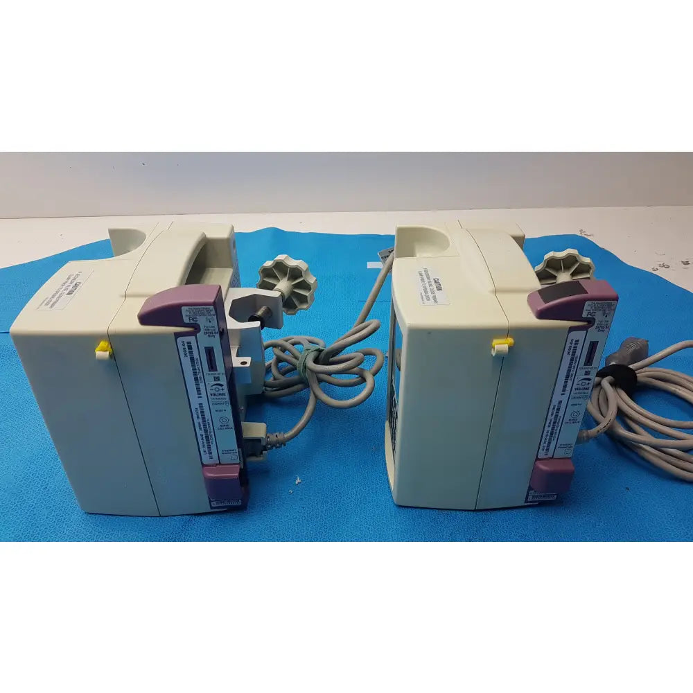 Lot of 2 Hospira Plum A+ Infusion pumps - Volumetric Single-Channel Dual-Line Infusion Pump