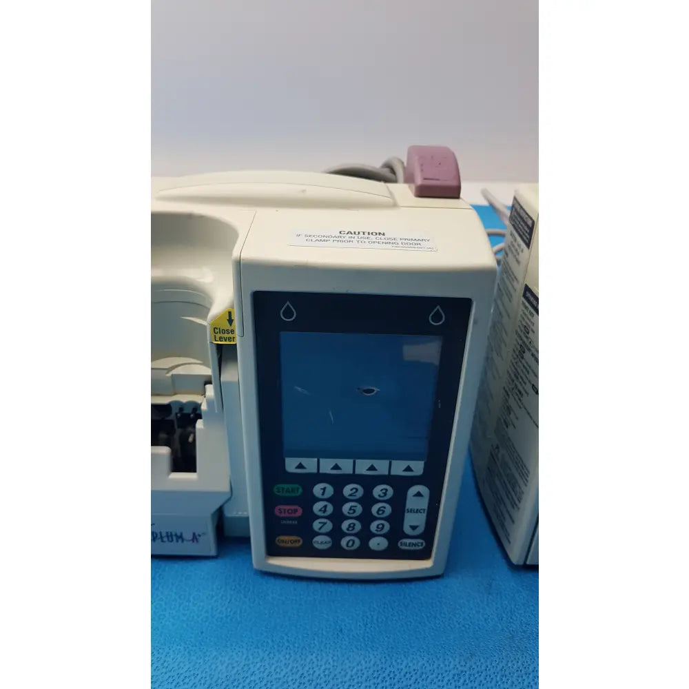 Lot of 2 Hospira Plum A+ Infusion pumps - Volumetric Single-Channel Dual-Line Infusion Pump