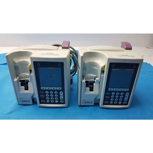 Lot of 2 Hospira Plum A+ Infusion pumps - Volumetric Single-Channel Dual-Line Infusion Pump
