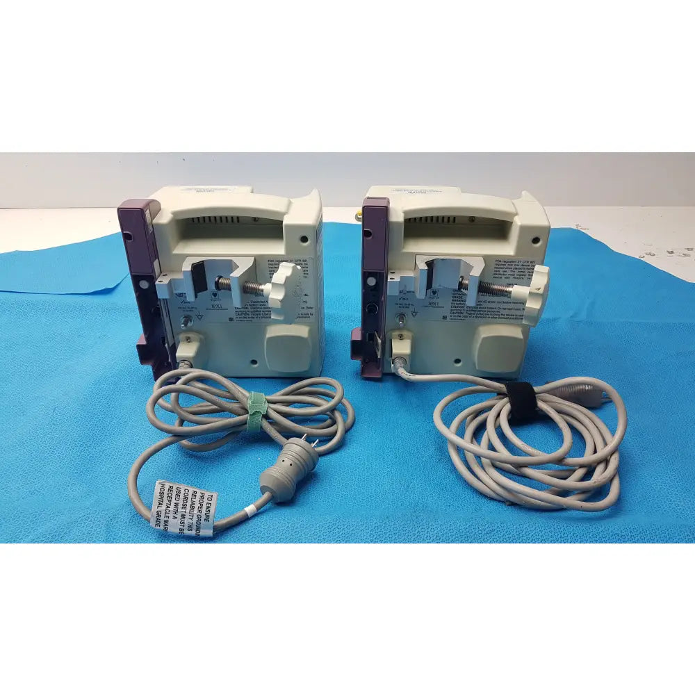 Lot of 2 Hospira Plum A+ Infusion pumps - Volumetric Single-Channel Dual-Line Infusion Pump