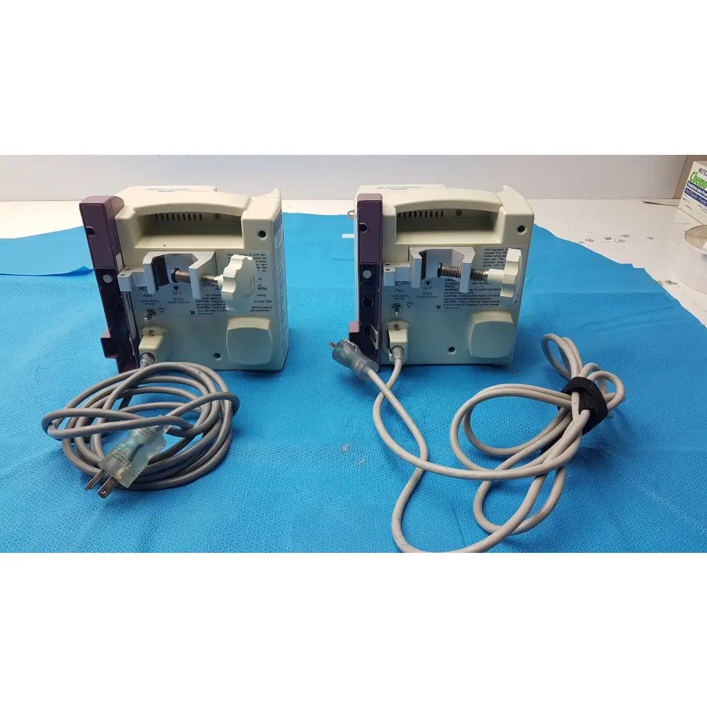 Lot of 2 Hospira Plum A+ Infusion pumps - Volumetric Single-Channel Dual-Line Infusion Pump