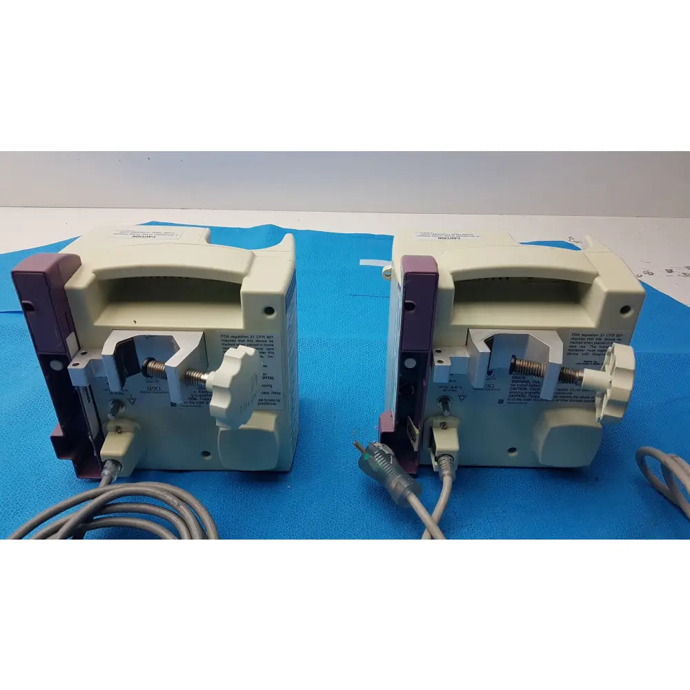 Lot of 2 Hospira Plum A+ Infusion pumps - Volumetric Single-Channel Dual-Line Infusion Pump