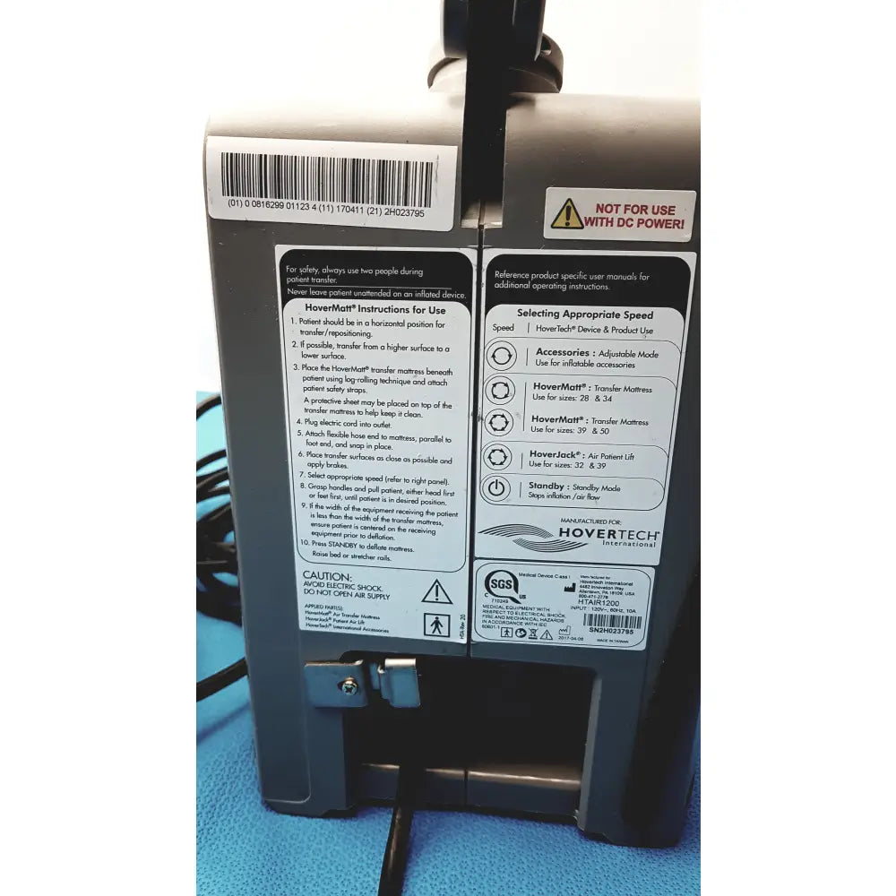 Lot of 2 HoverTech International HT-Air 1200 Patient Transfer System Pumps - Patient Transfer System Air Supply Pump