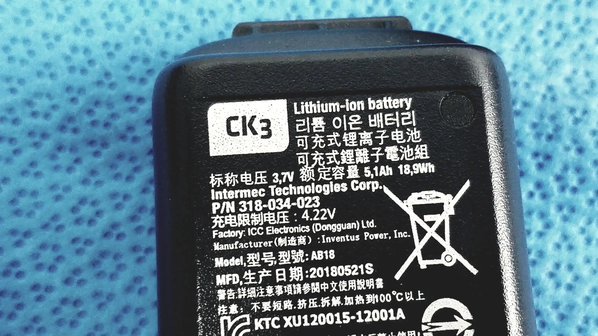 Intermec Lot of - 2 Intermec Lithium-Ion Battery Replacement P/N 318-033-021/318-034-023 Lithium‑Ion Replacement Batteries, second-hand product photo 2