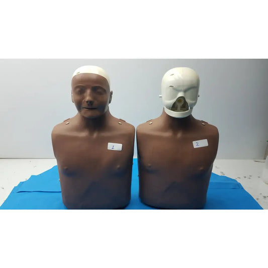 Lot of 2 Laerdal Little Anne CPR Manikins Dark Skin Torsos 1 Missing Face - CPR Training Manikin Torsos