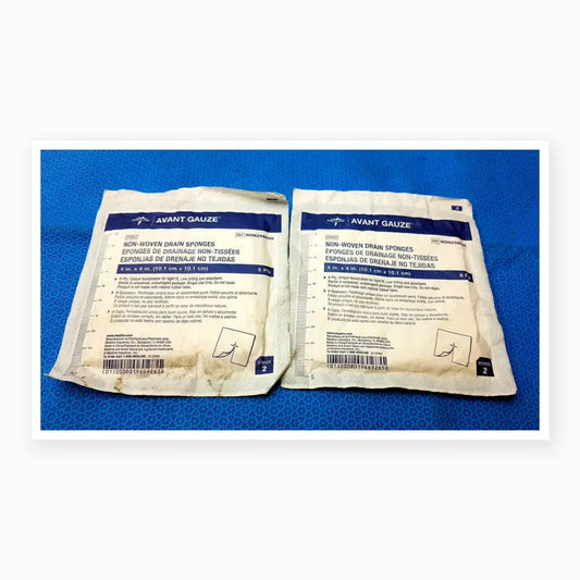 Lot of 2 Medline Avant Gauze Sterile Non-Woven Drain Sponges 4"x4" 6-Ply Ref NON256000