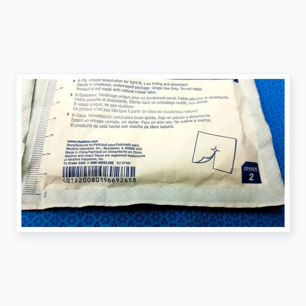 Lot of 2 Medline Avant Gauze Sterile Non-Woven Drain Sponges 4"x4" 6-Ply Ref NON256000