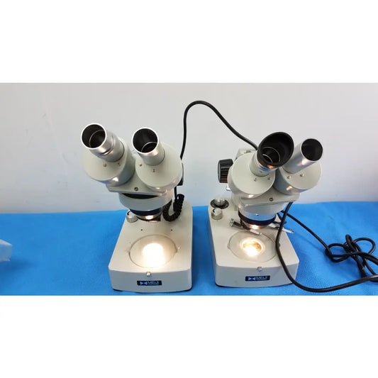 Meiji Techno Lot of 2 Meiji Techno EMT-1 Stereo Microscope Stereo Microscope, as-is (for parts) product photo 1