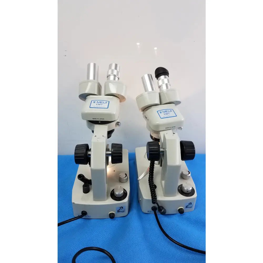 Meiji Techno Lot of 2 Meiji Techno EMT-1 Stereo Microscope Stereo Microscope, as-is (for parts) product photo 4