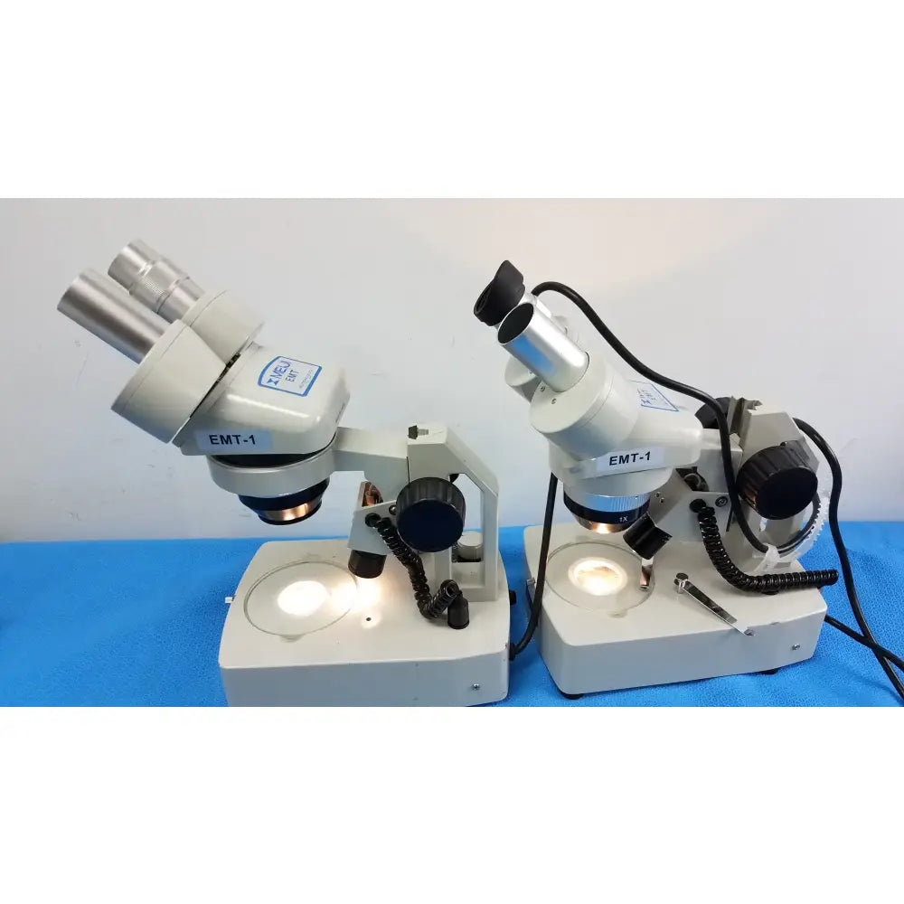 Meiji Techno Lot of 2 Meiji Techno EMT-1 Stereo Microscope Stereo Microscope, as-is (for parts) product photo 3