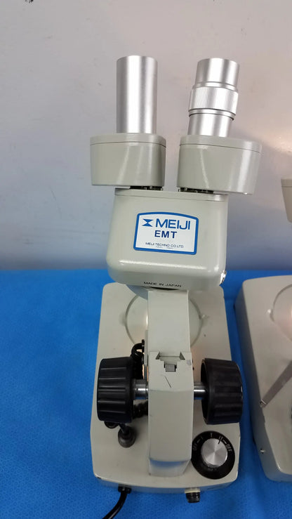 Meiji Techno Lot of 2 Meiji Techno EMT-1 Stereo Microscope Stereo Microscope, as-is (for parts) product photo 6