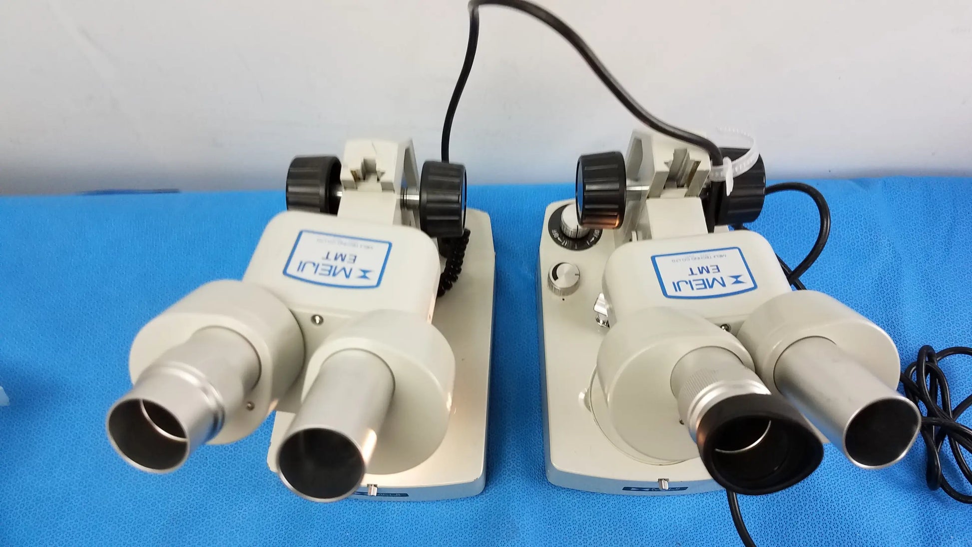 Meiji Techno Lot of 2 Meiji Techno EMT-1 Stereo Microscope Stereo Microscope, as-is (for parts) product photo 2