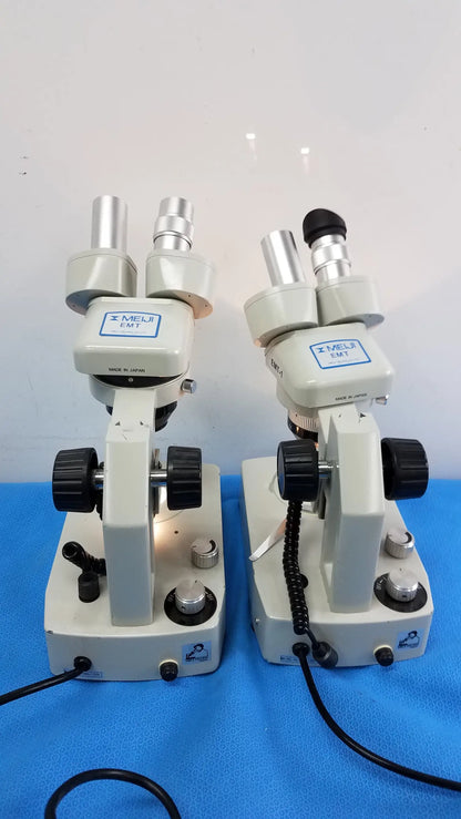Meiji Techno Lot of 2 Meiji Techno EMT-1 Stereo Microscope Stereo Microscope, as-is (for parts) product photo 4