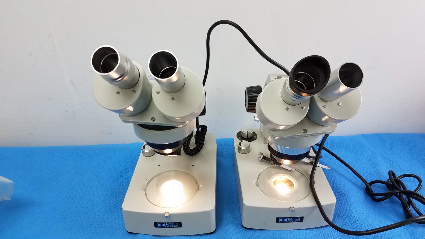 Meiji Techno Lot of 2 Meiji Techno EMT-1 Stereo Microscope Stereo Microscope, as-is (for parts) product photo 1