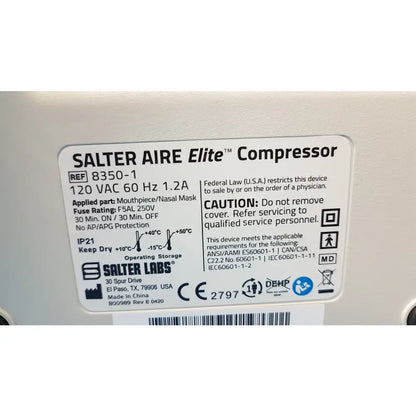 Lot of 2 Nidek Pulmo-Mist & Salter 8350-1 AIRE Elite Compressor Nebulizers - Compressor nebulizer