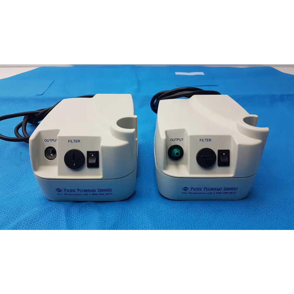 Lot of 2 Pacific Pulmonary Services Medical Air Compressor Nebulizer Units - Medical Air Compressor Nebulizer Unit