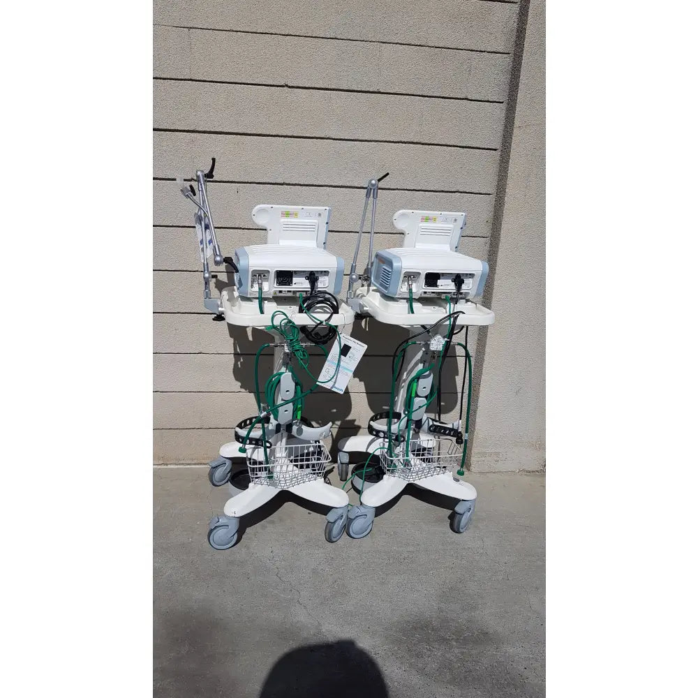 Lot of 2 Philips V60 Hospital BiPAP Ventilators With Rolling Stands - Hospital BiPAP Ventilator