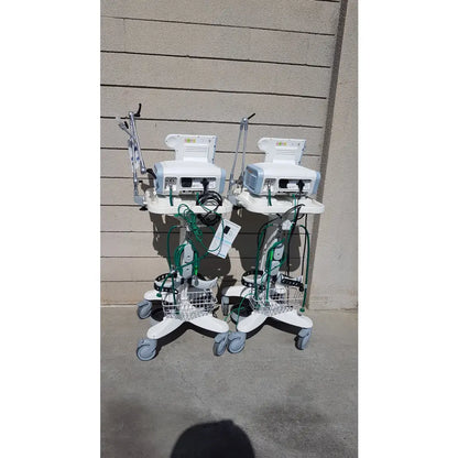 Lot of 2 Philips V60 Hospital BiPAP Ventilators With Rolling Stands - Hospital BiPAP Ventilator