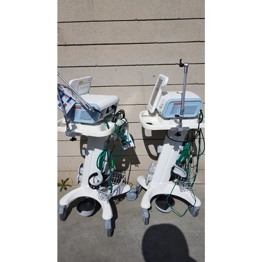 Lot of 2 Philips V60 Hospital BiPAP Ventilators With Rolling Stands - Hospital BiPAP Ventilator
