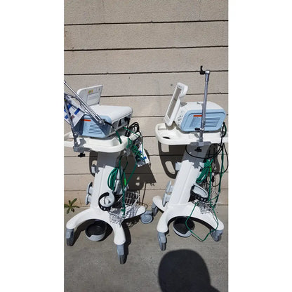 Lot of 2 Philips V60 Hospital BiPAP Ventilators With Rolling Stands - Hospital BiPAP Ventilator