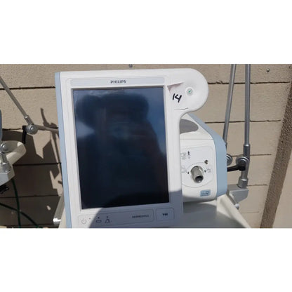 Lot of 2 Philips V60 Hospital BiPAP Ventilators With Rolling Stands - Hospital BiPAP Ventilator