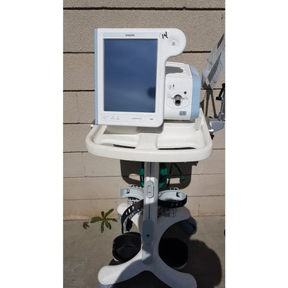 Lot of 2 Philips V60 Hospital BiPAP Ventilators With Rolling Stands - Hospital BiPAP Ventilator