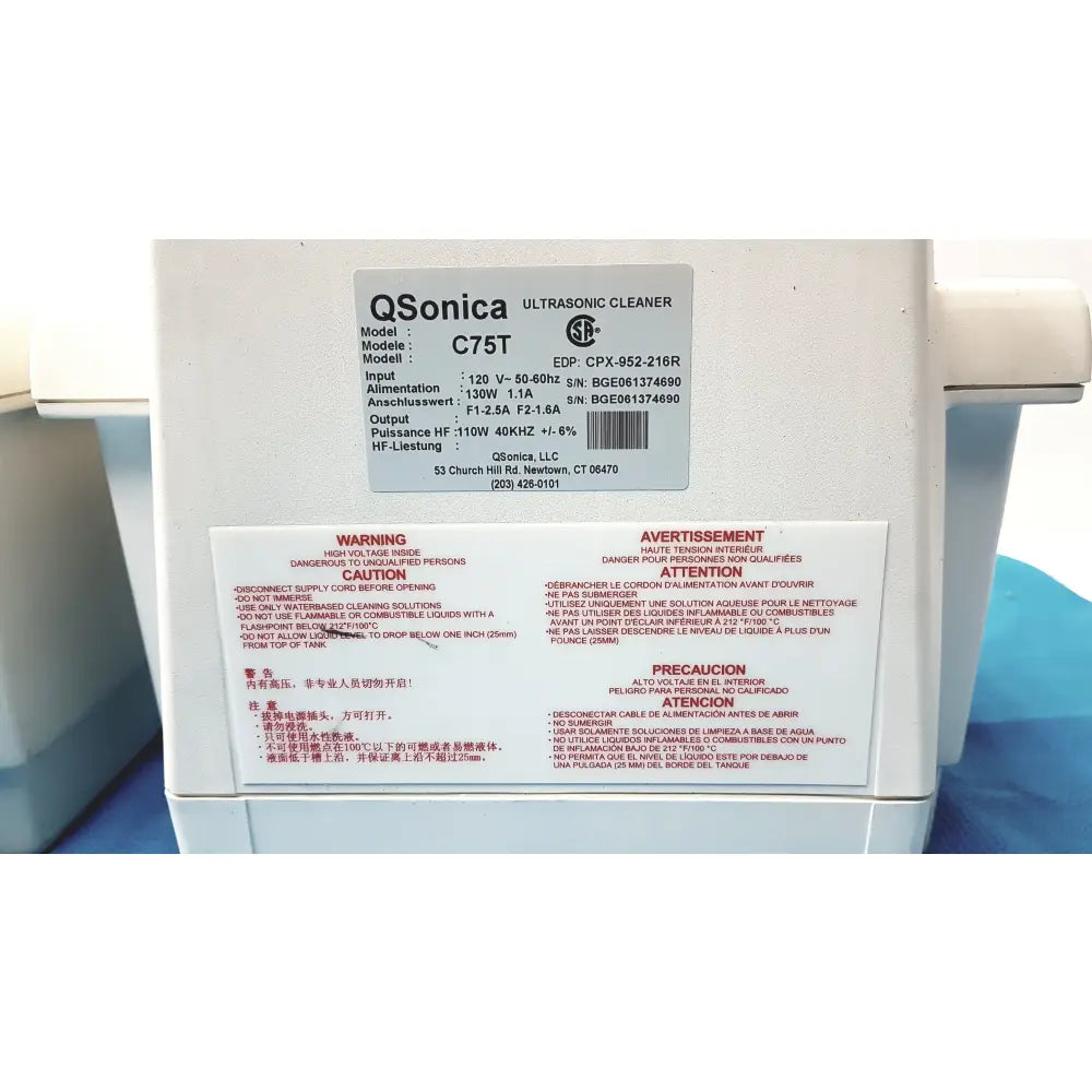 Lot of 2 Qsonica C75T Ultrasonic Cleaners - Mechanical Ultrasonic Cleaner