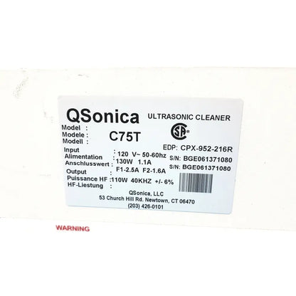 Lot of 2 Qsonica C75T Ultrasonic Cleaners - Mechanical Ultrasonic Cleaner