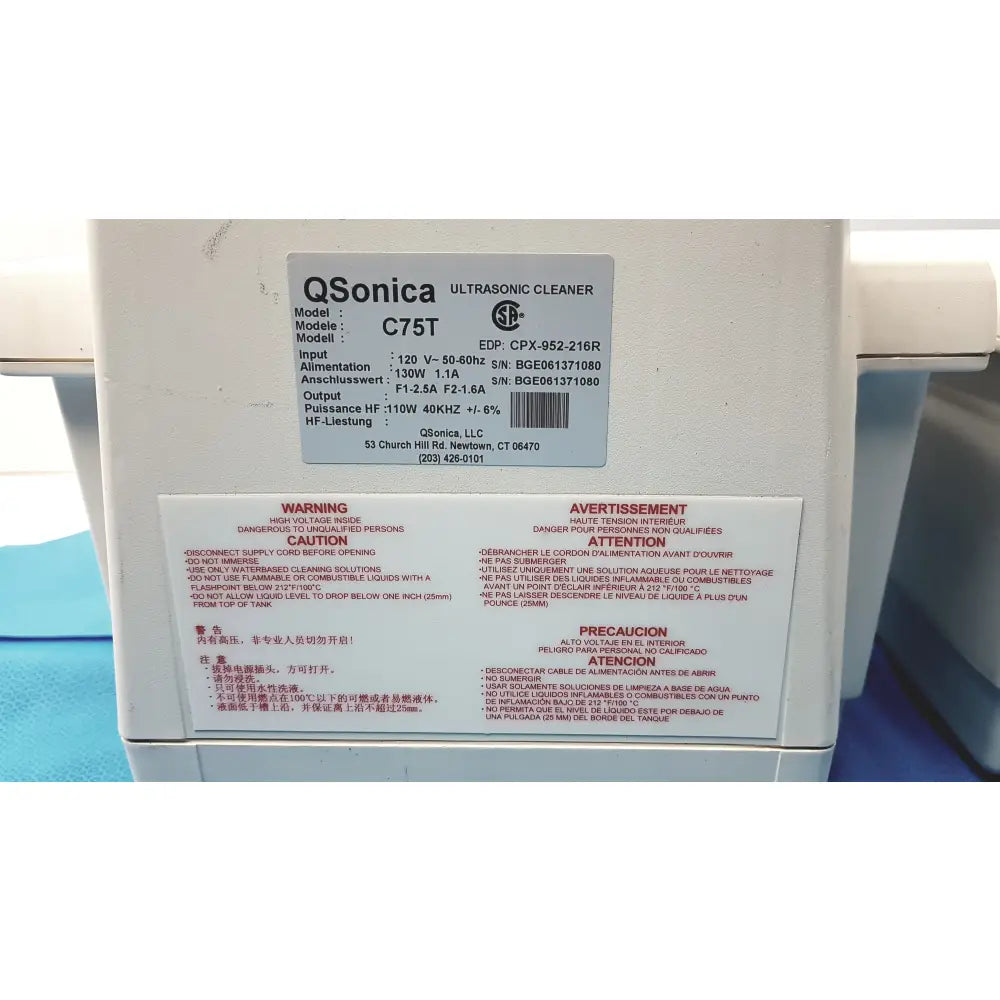 Lot of 2 Qsonica C75T Ultrasonic Cleaners - Mechanical Ultrasonic Cleaner