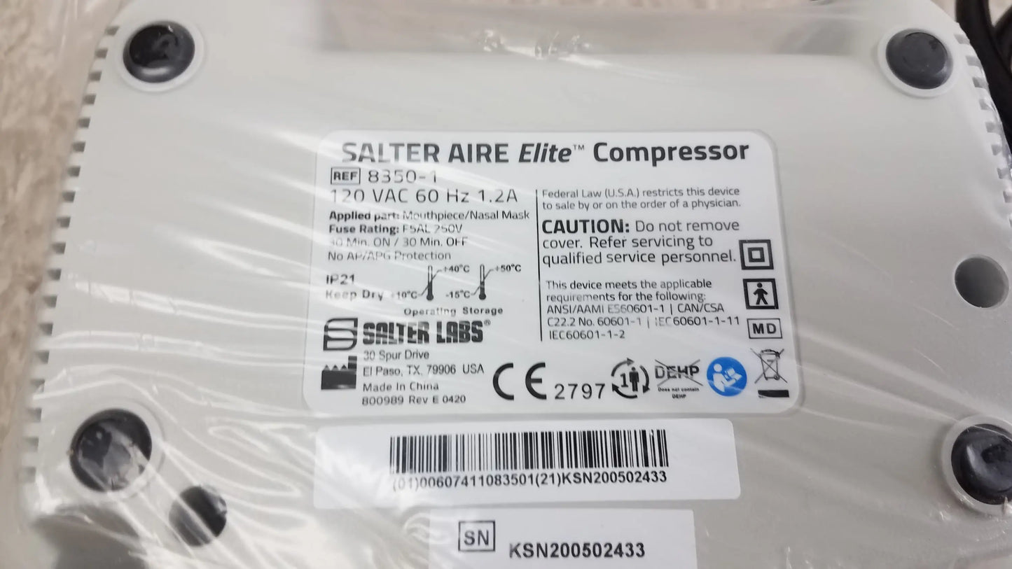 Salter Lot of 2 Salter AIRE Elite Compressor Nebulizer System Ref 8350-1 Compressor Nebulizer System, new product photo 7