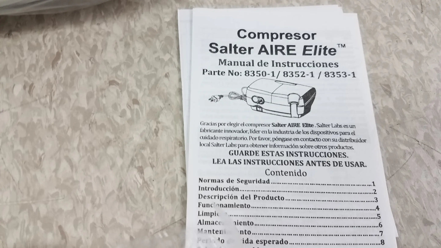 Salter Lot of 2 Salter AIRE Elite Compressor Nebulizer System Ref 8350-1 Compressor Nebulizer System, new product photo 11
