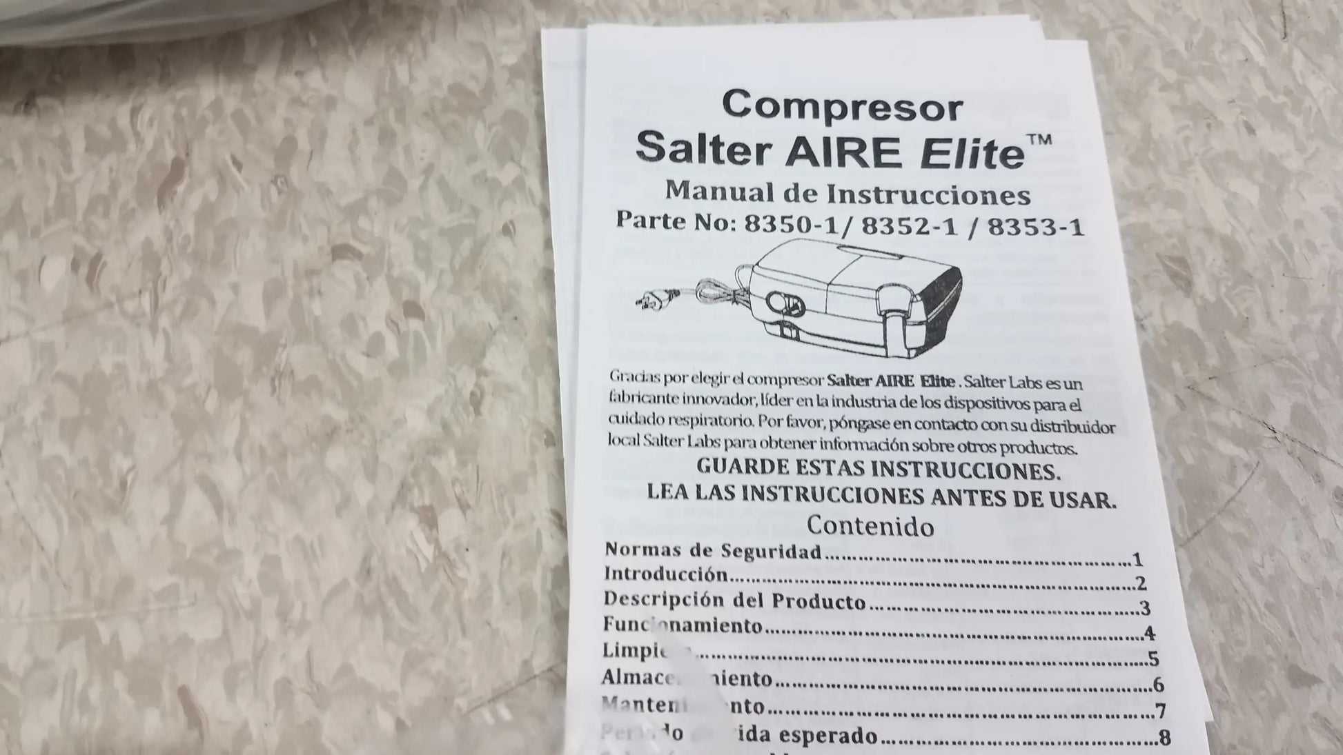 Salter Lot of 2 Salter AIRE Elite Compressor Nebulizer System Ref 8350-1 Compressor Nebulizer System, new product photo 11