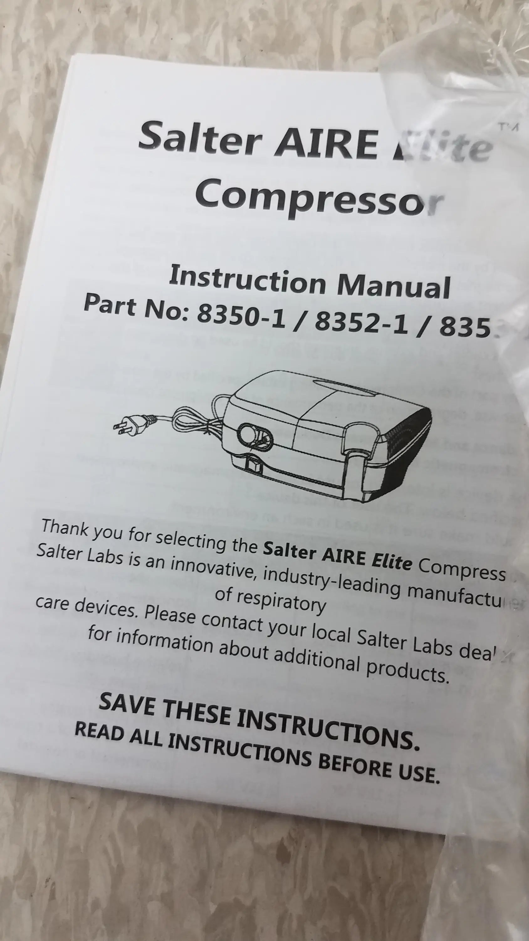 Salter Lot of 2 Salter AIRE Elite Compressor Nebulizer System Ref 8350-1 Compressor Nebulizer System, new product photo 9